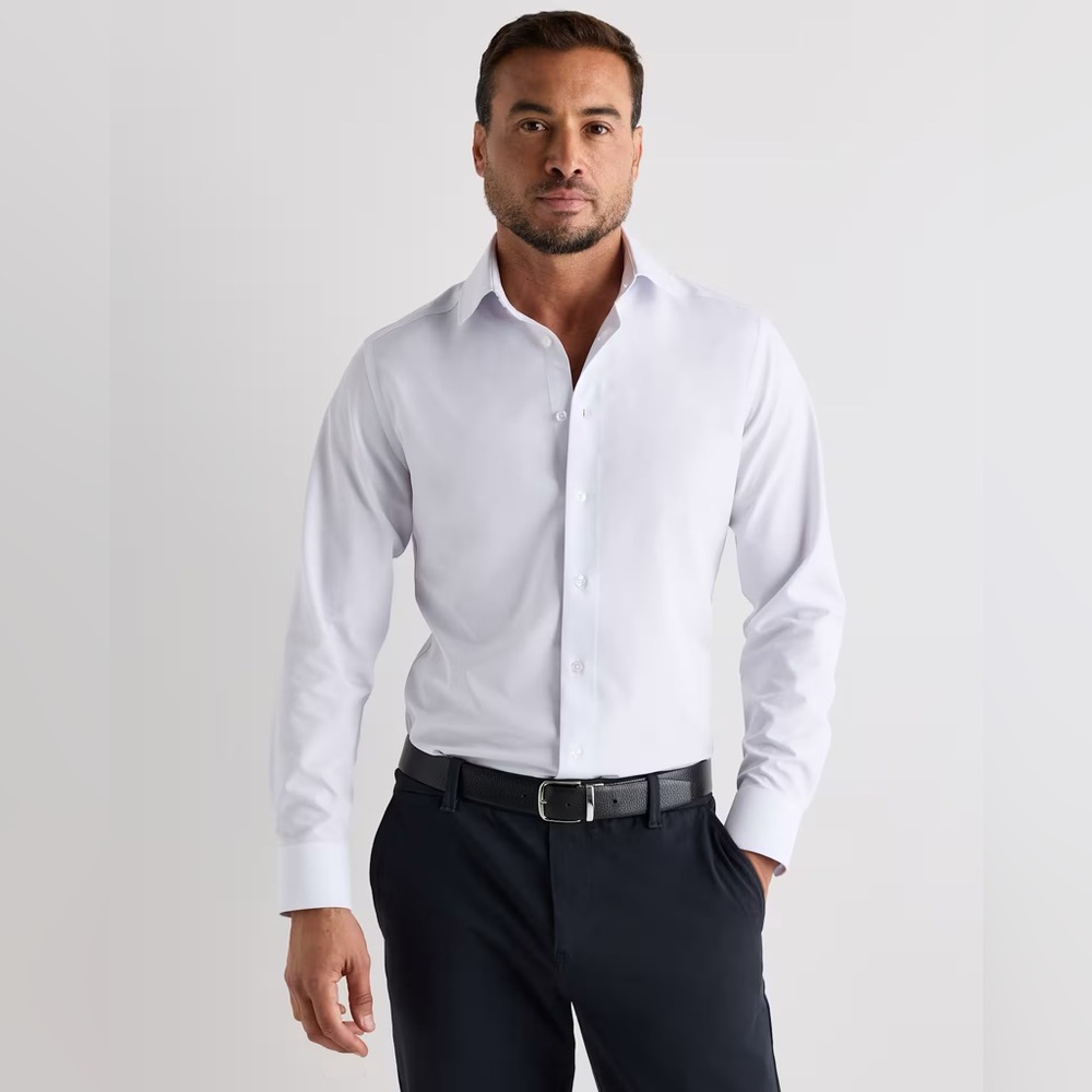 Men's White Classic Dress Shirt - wrinkle-free